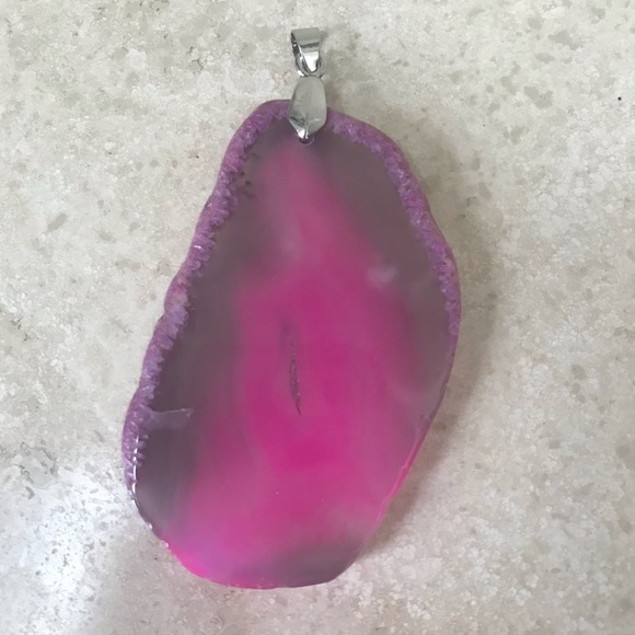 💕Pink Agate Sliced Pendant💕 - Picture 4 of 7